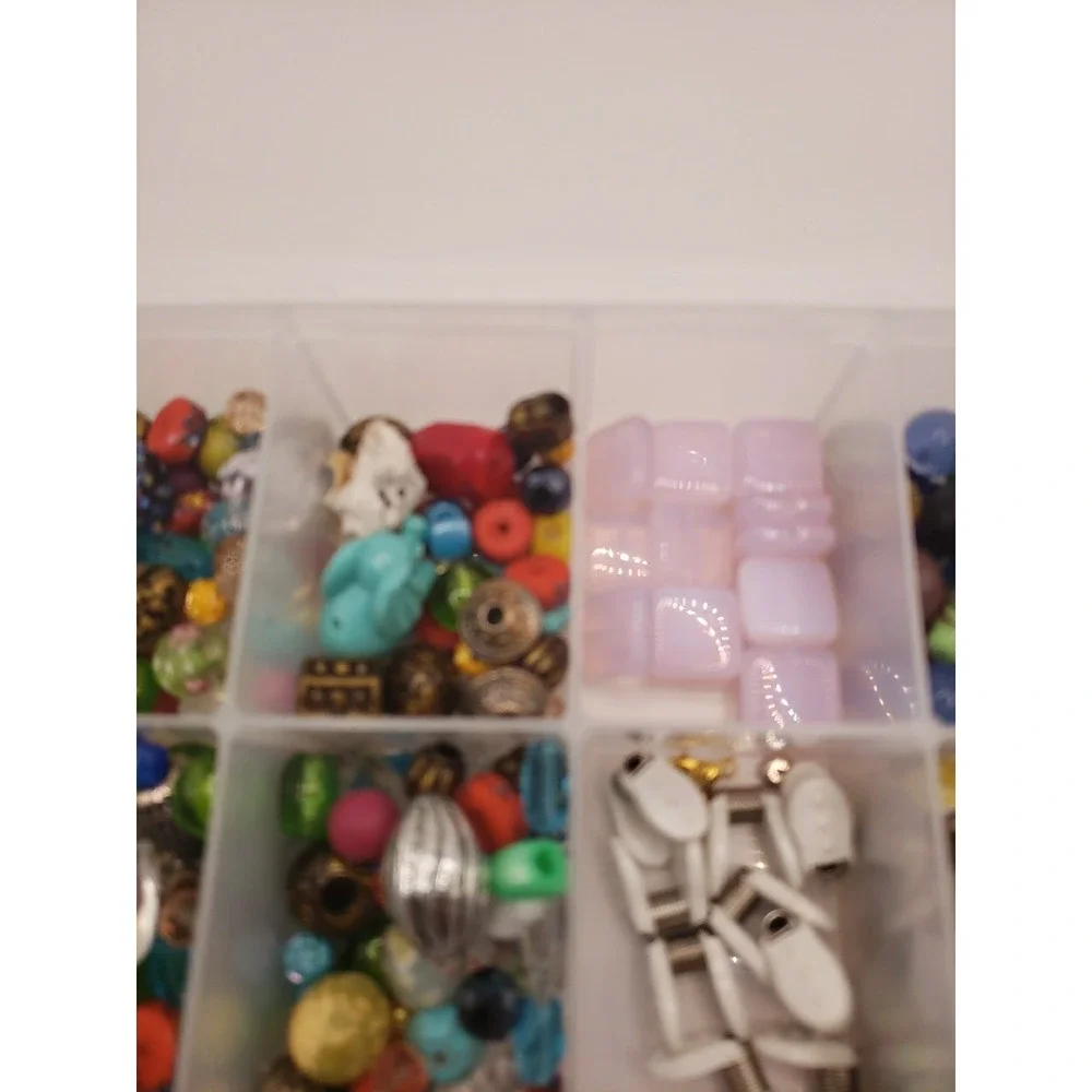 Assorted Jewelry Bead Lot Over 2lb Bulk Crafting Supplies Multicolor Mix